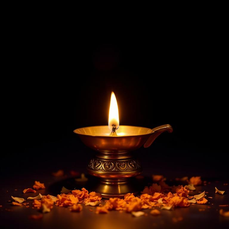 Brass diya oil lamp